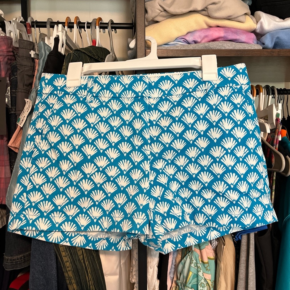 J. Crew Blue and White Patterned Women's Shorts
